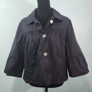 Bay Studio Career Jacket with Flared Sleeves. Size Large Navy Blue
Lot H